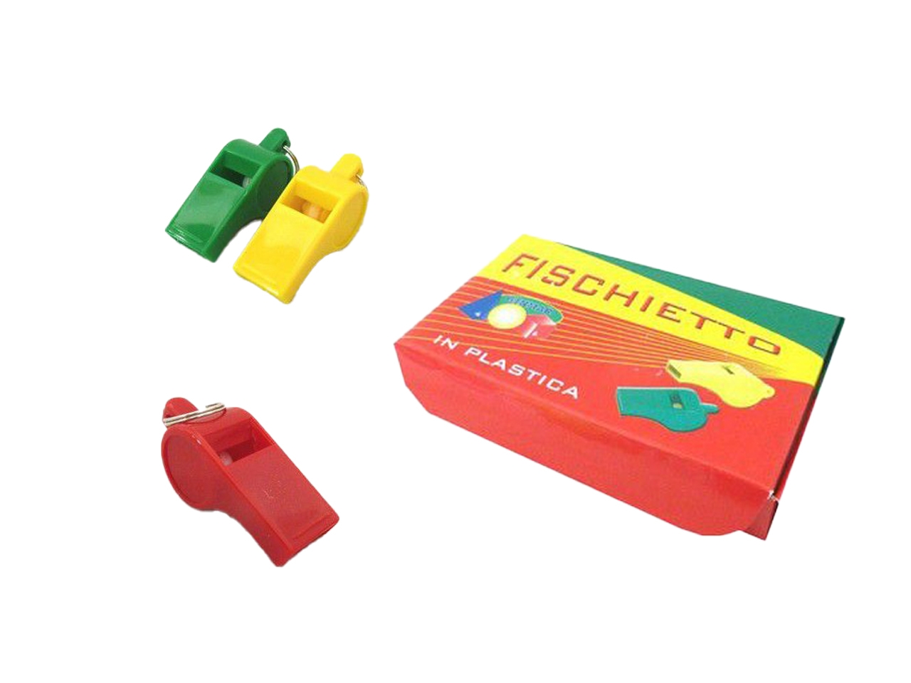 FISCHIETTO PLASTICA CON GANCETTO ASS. 85200