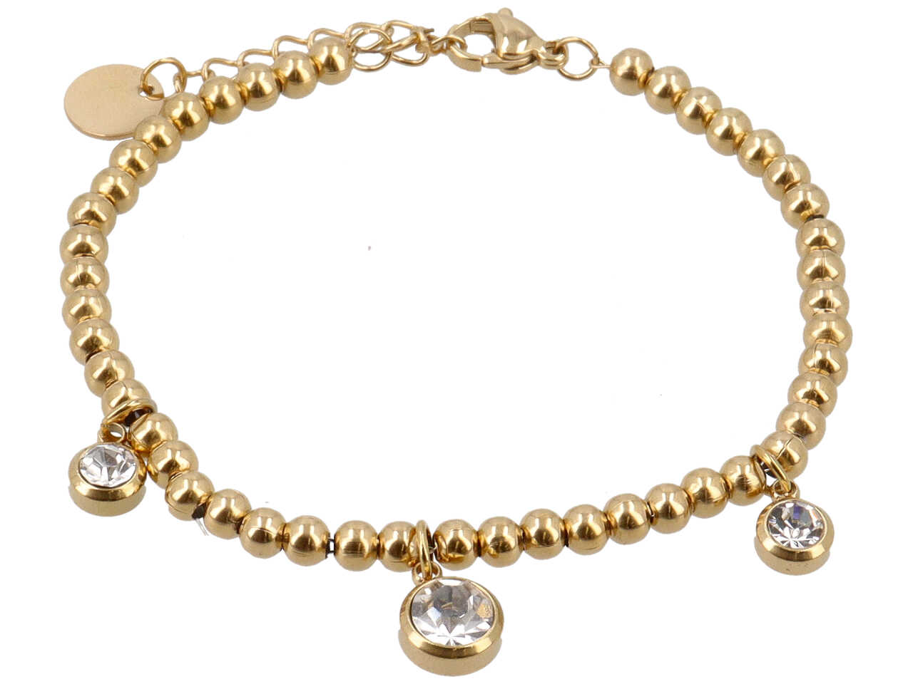 BRACCIALE SFERE 6MM E 3 RIVOLI PENDENTI BRACCIALE SFERE 6MM E 3 RIVOLI PENDENTI