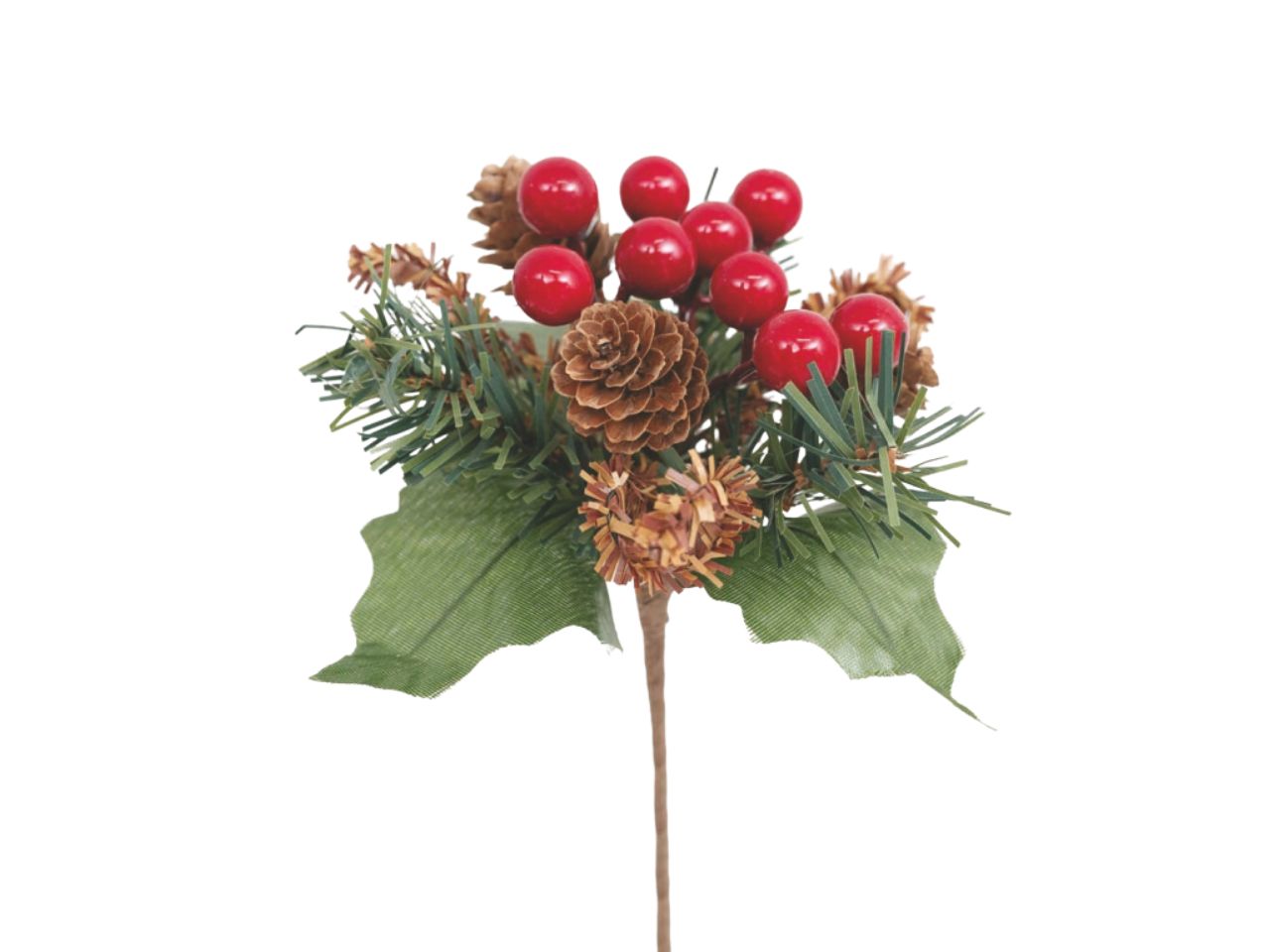 PICK 16CM C/BACCHE ROSSE,PIGNE AP-49536