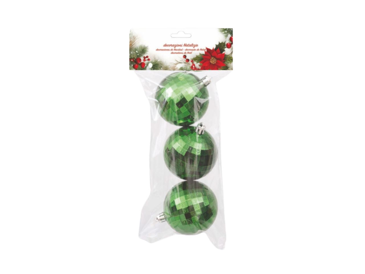 PALLA 7CM SPECCHIETTI 3PZ VERDE PL-67691