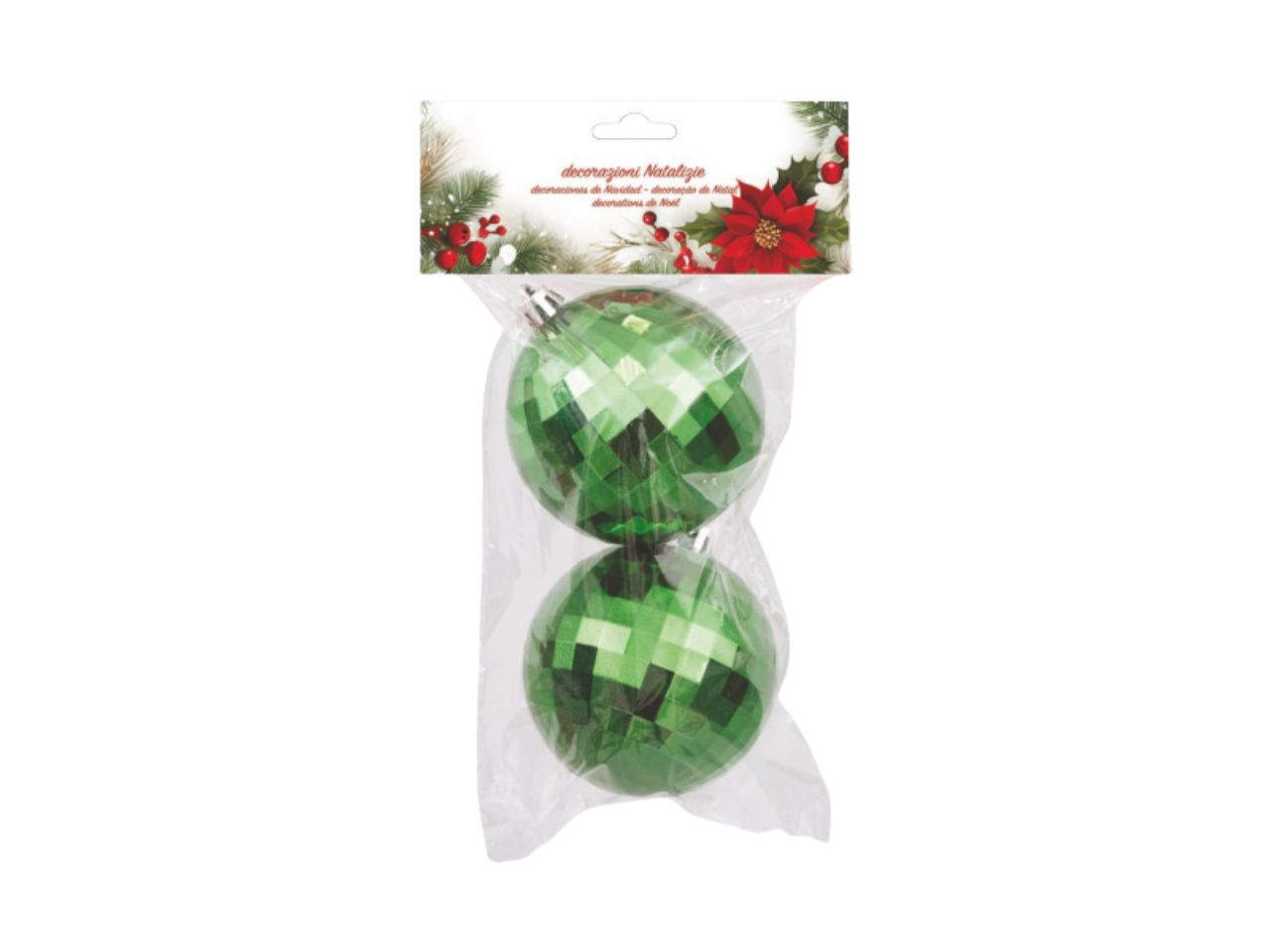 PALLA 8CM SPECCHIETTI 2PZ VERDE PL-67695