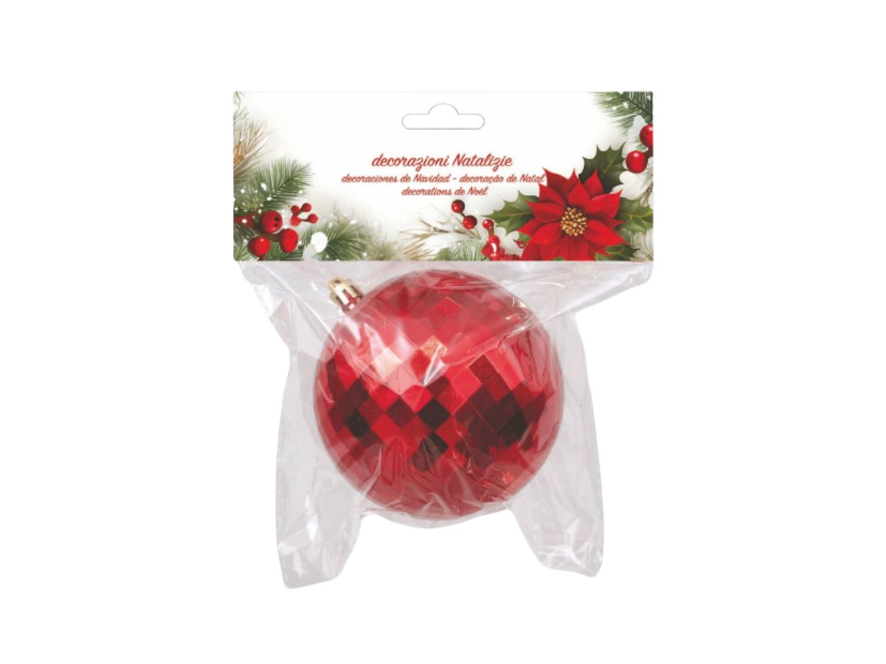 PALLA 10CM SPECCHIETTI ROSSA PL-67698