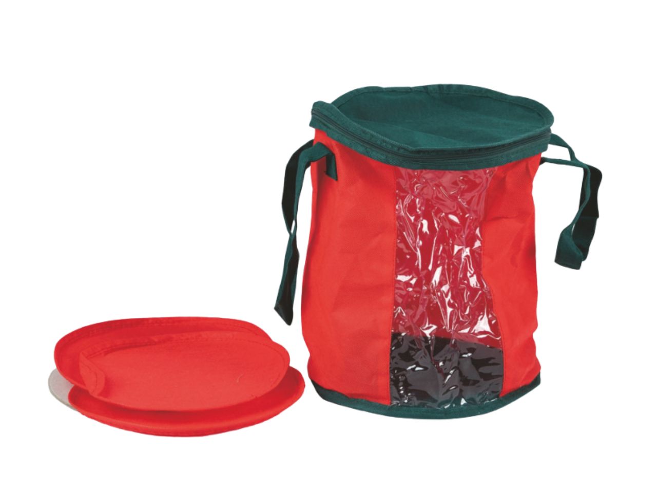 BOX PORTADECORI25X30CM ROSSA/VERDE C/MANIC.V-54553