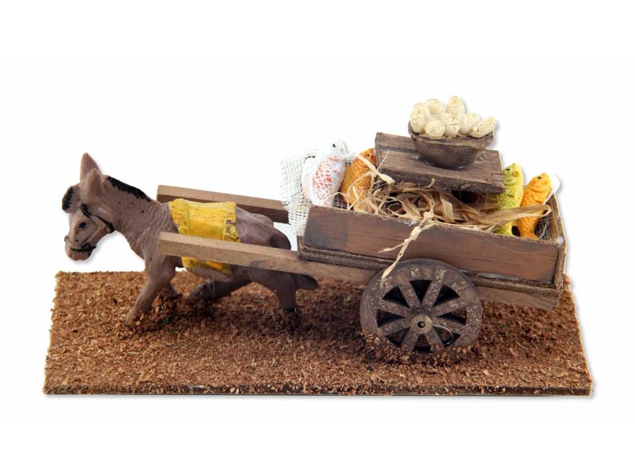 AMBIENT. ASINO C/CARRETTO PESCE 17,5X8CM12246