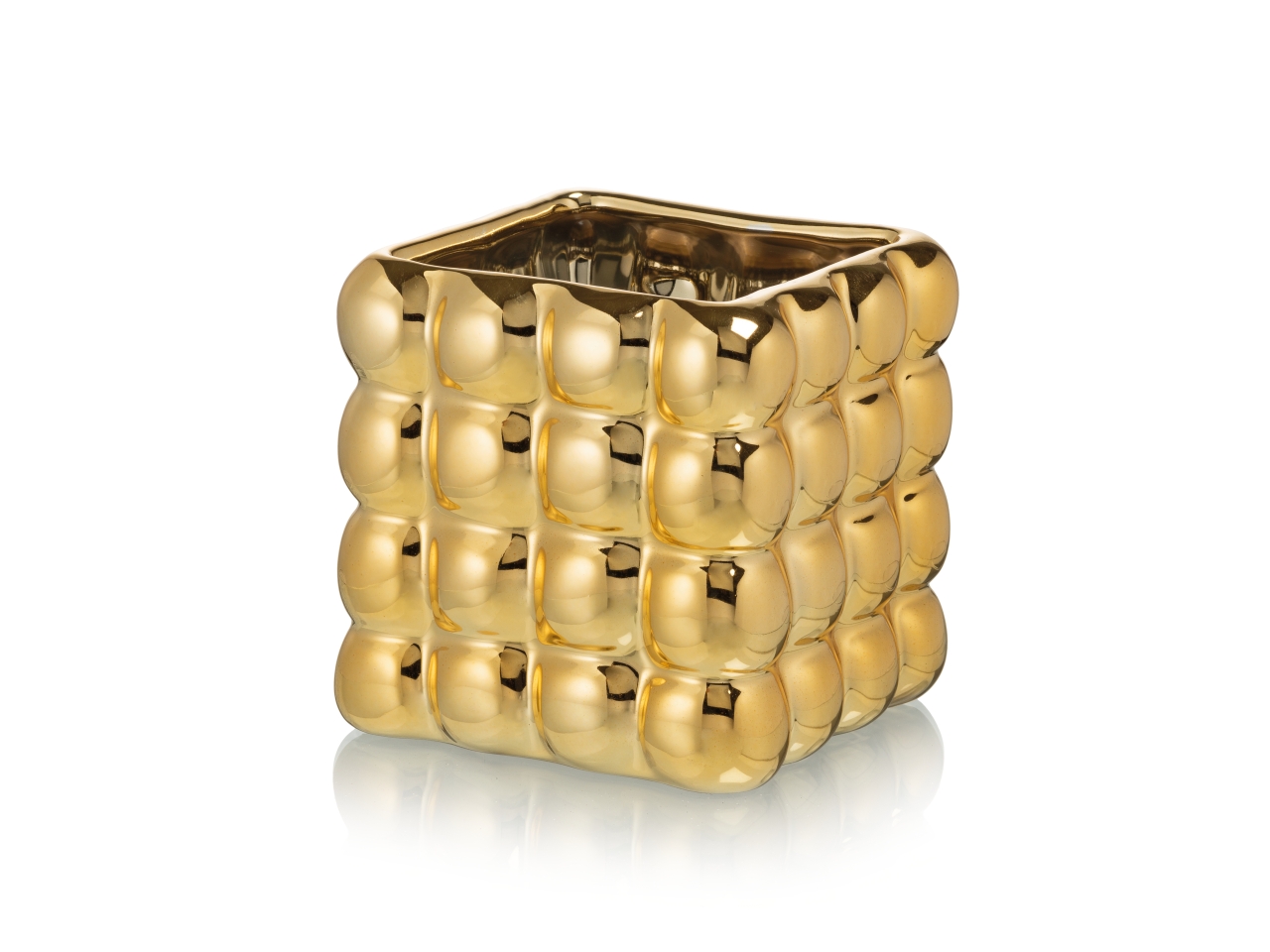 BUBBLE CUBE VASO 11,5XH.11,7CM ORO CR276/12GG BUBBLE CUBE VASO 11,5XH.11,7CM ORO CR276/12GG