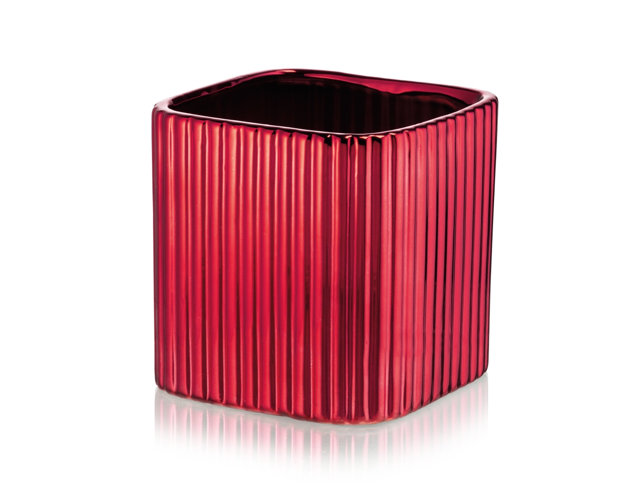 NAIROBI CUBE VASO 13,5X13,5CM ROSSO CR274/13RR