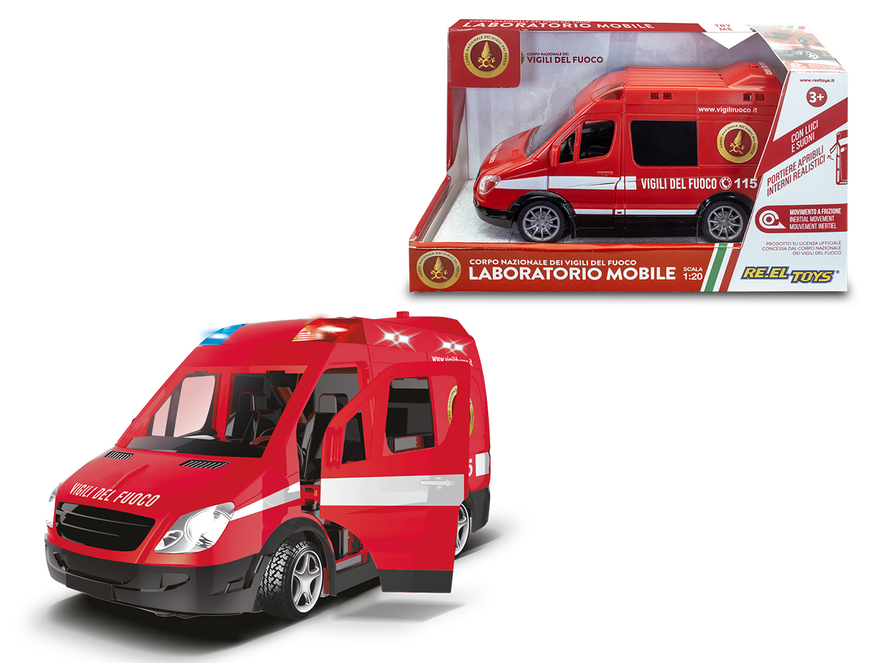 FURGONE VIGILI DEL FUOCO A FRIZIONE TRY ME 0357 FURGONE VIGILI DEL FUOCO A FRIZIONE TRY ME 0357