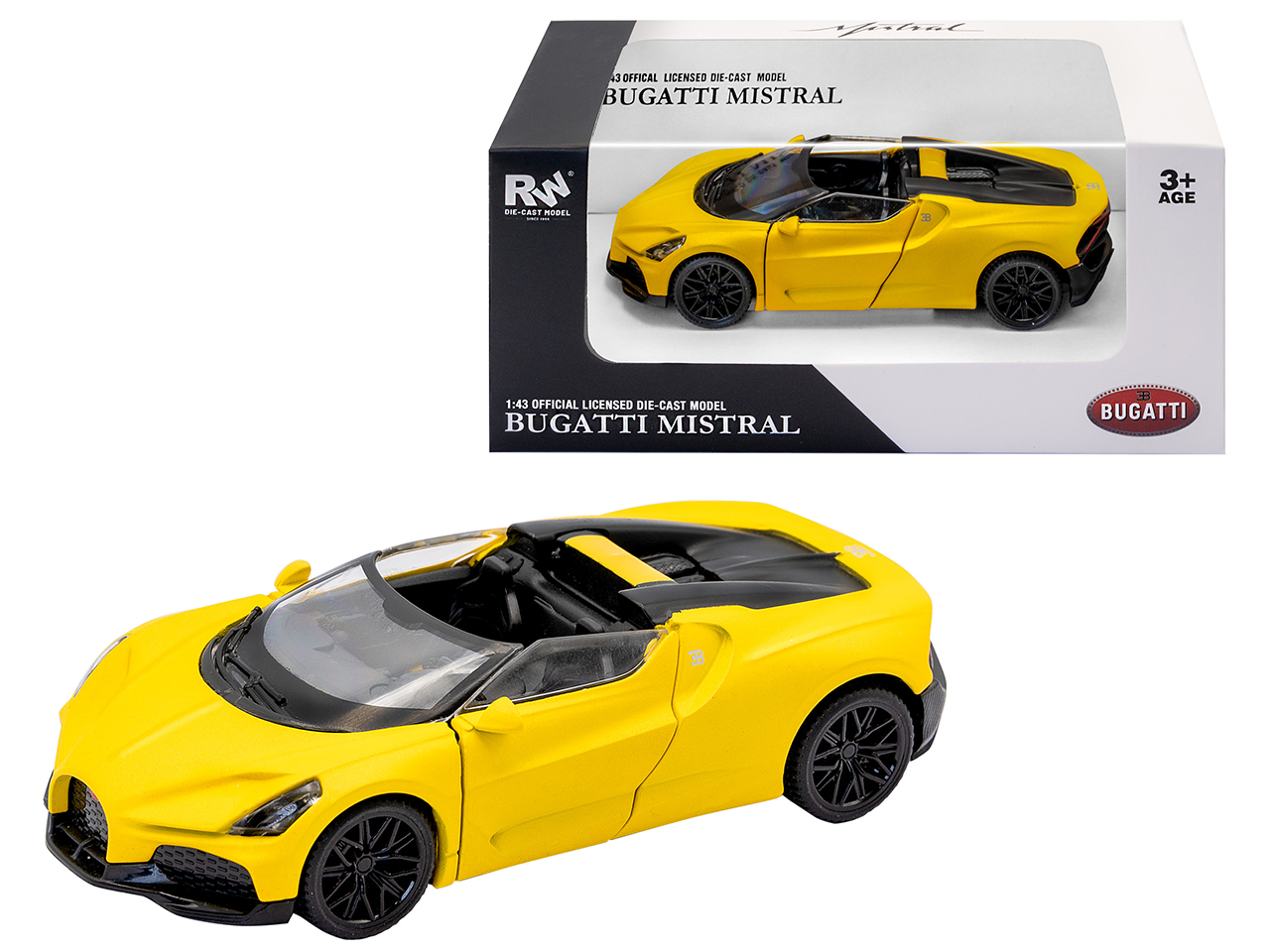 DIE CAST BUGATTI MISTRAL YELLOW1:43 0816Y