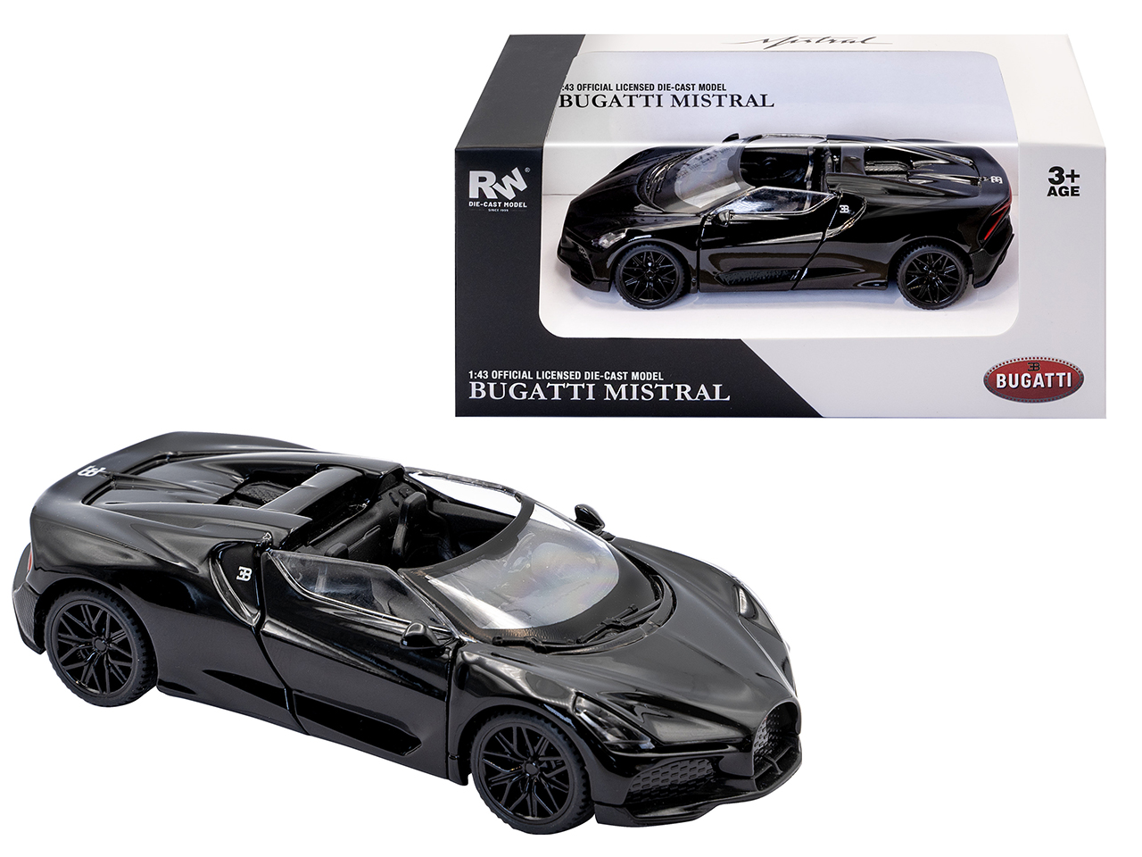 DIE CAST BUGATTI MISTRAL BLACK 1:43 0816BK