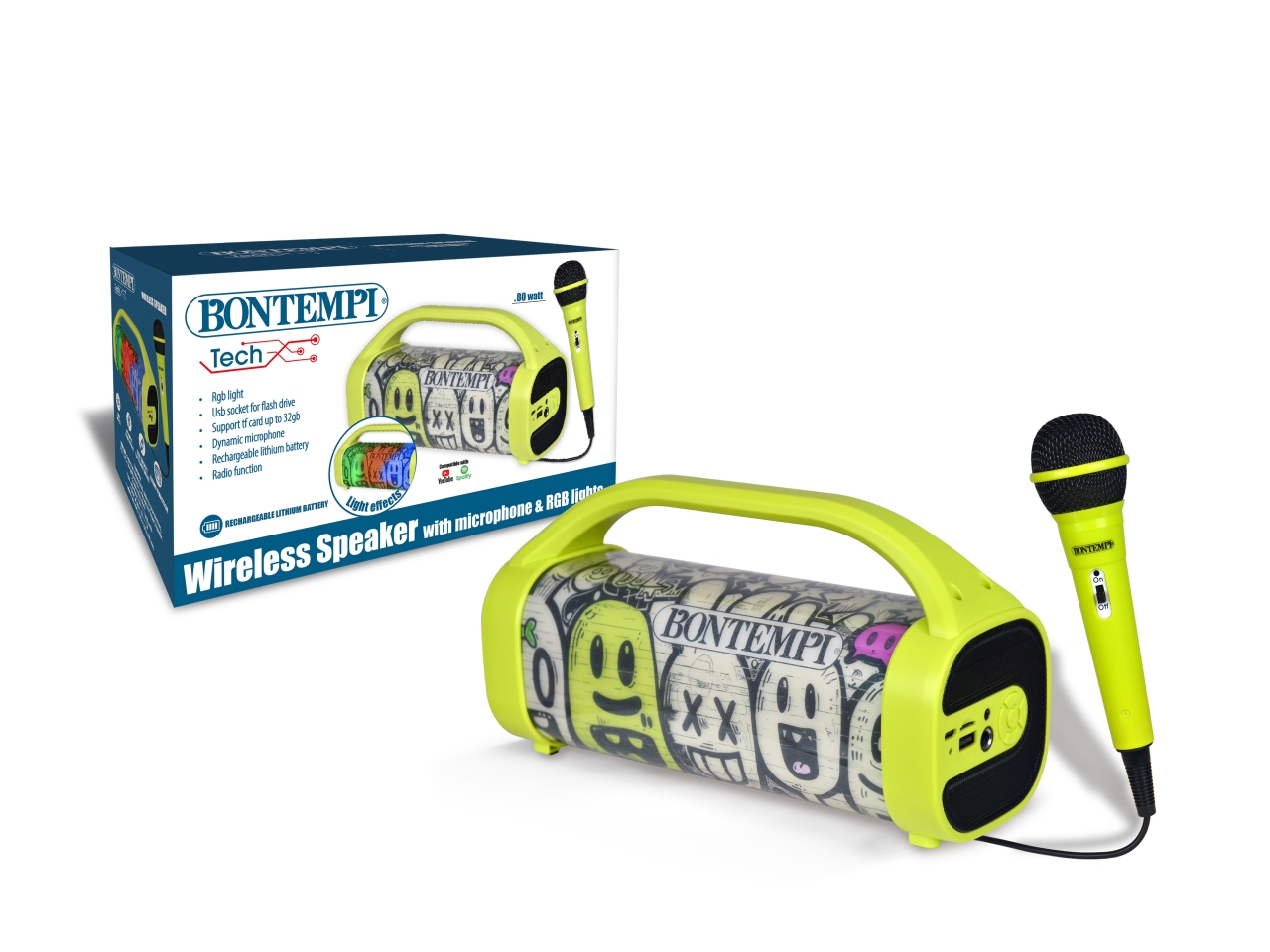 CASSA WIRELESS CON MICROFONO E LUCI RGB 49 0230