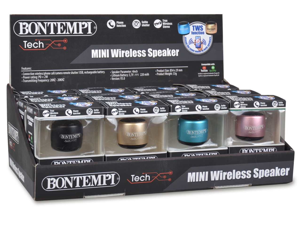 MINI-SPEAKER ASSORTIMENTO A COLORI 49 0110