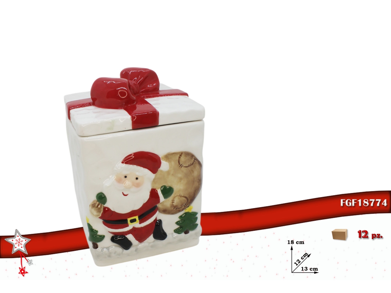 BARATTOLO PACCO REGALO CERAMICA 13X12XH.18CM 18774 BARATTOLO PACCO REGALO CERAMICA 13X12XH.18CM 18774