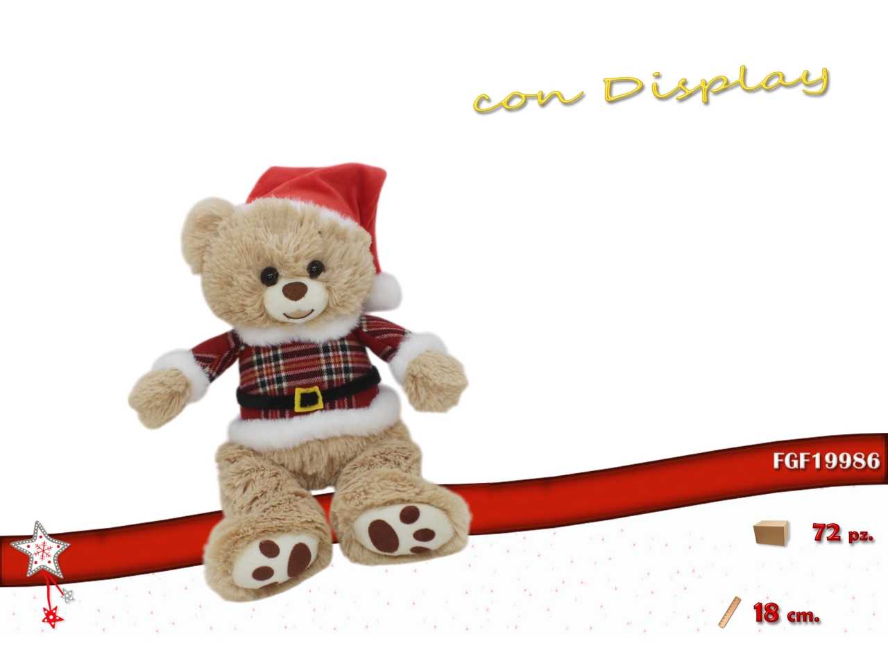 ORSO PELUCHE 18CM CON VESTITO 19986
