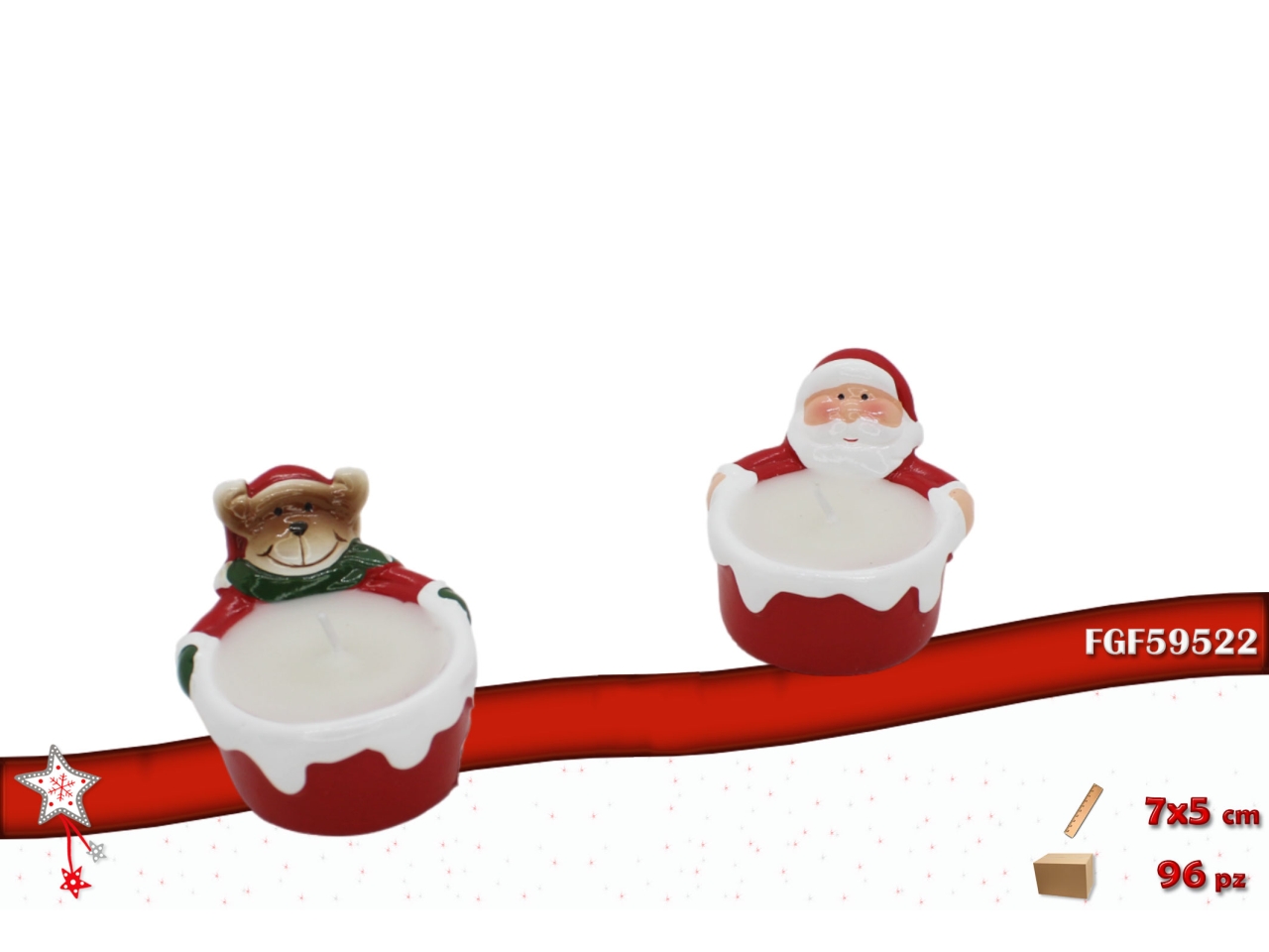 CANDELA ORSO/BABBO N. 7X5CM IN TERRACOTTA 59522 CANDELA ORSO/BABBO N. 7X5CM IN TERRACOTTA 59522