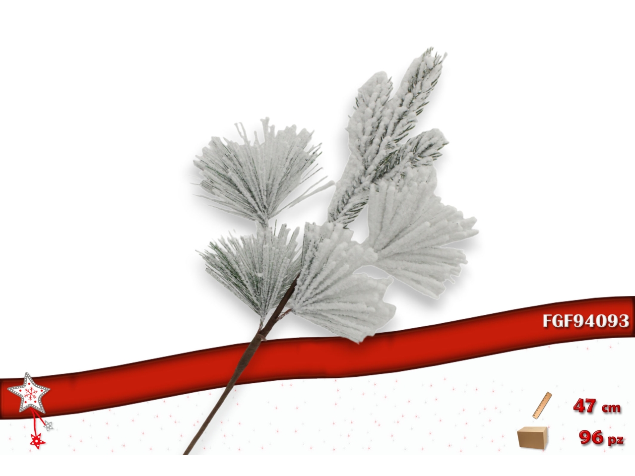 RAMO FOGLIE INNEVATO 47CM 94093 RAMO FOGLIE INNEVATO 47CM 94093