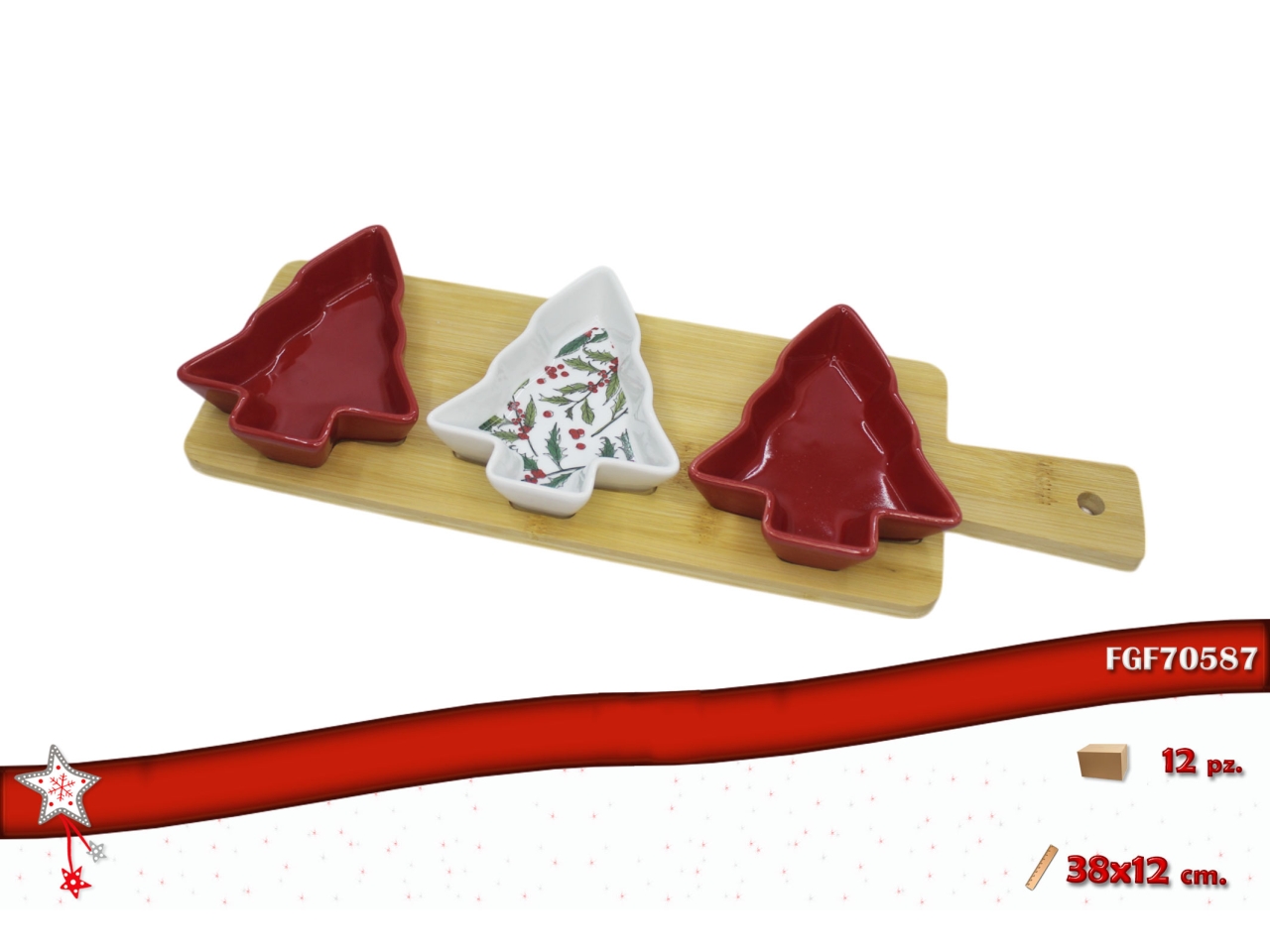 ANTIPASTIERA 3CIOTOLE C/VASSOIO 38X12CM 70587