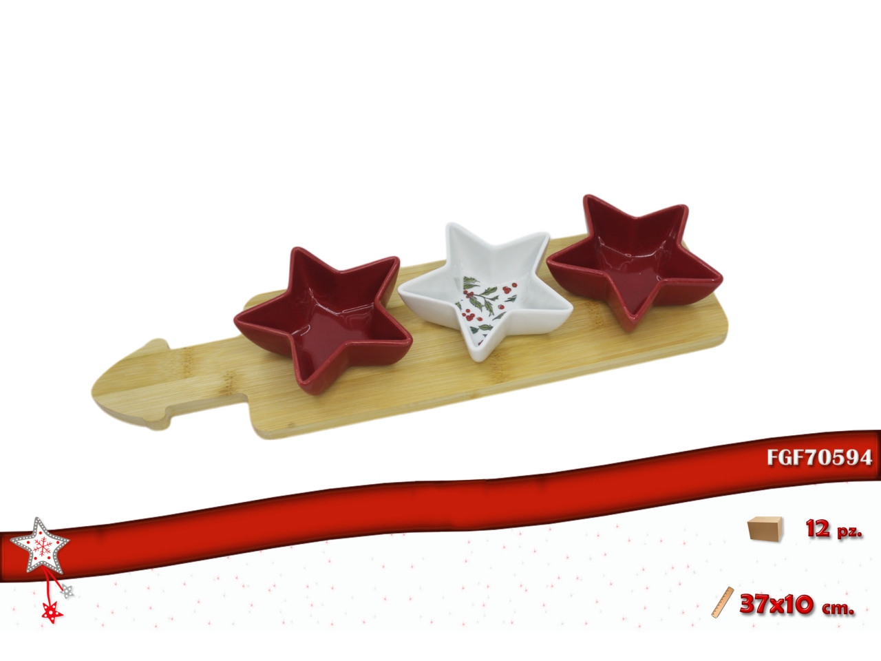 ANTIPASTIERA 3CIOTOLE C/VASSOIO 37X10CM 70594