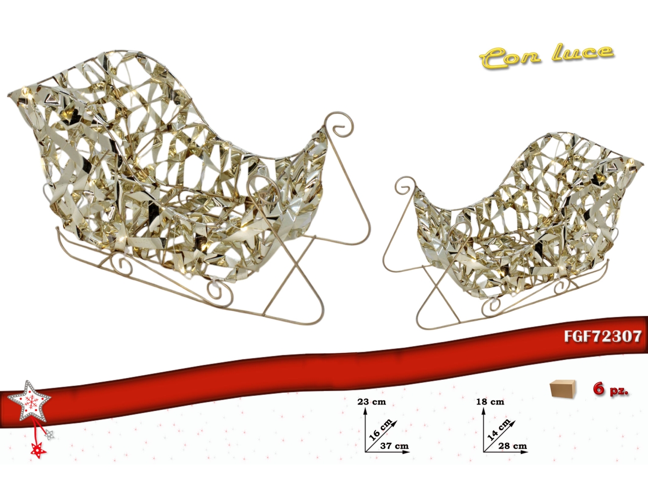 SLITTE 2PZ LUMINOSE ORO 72307