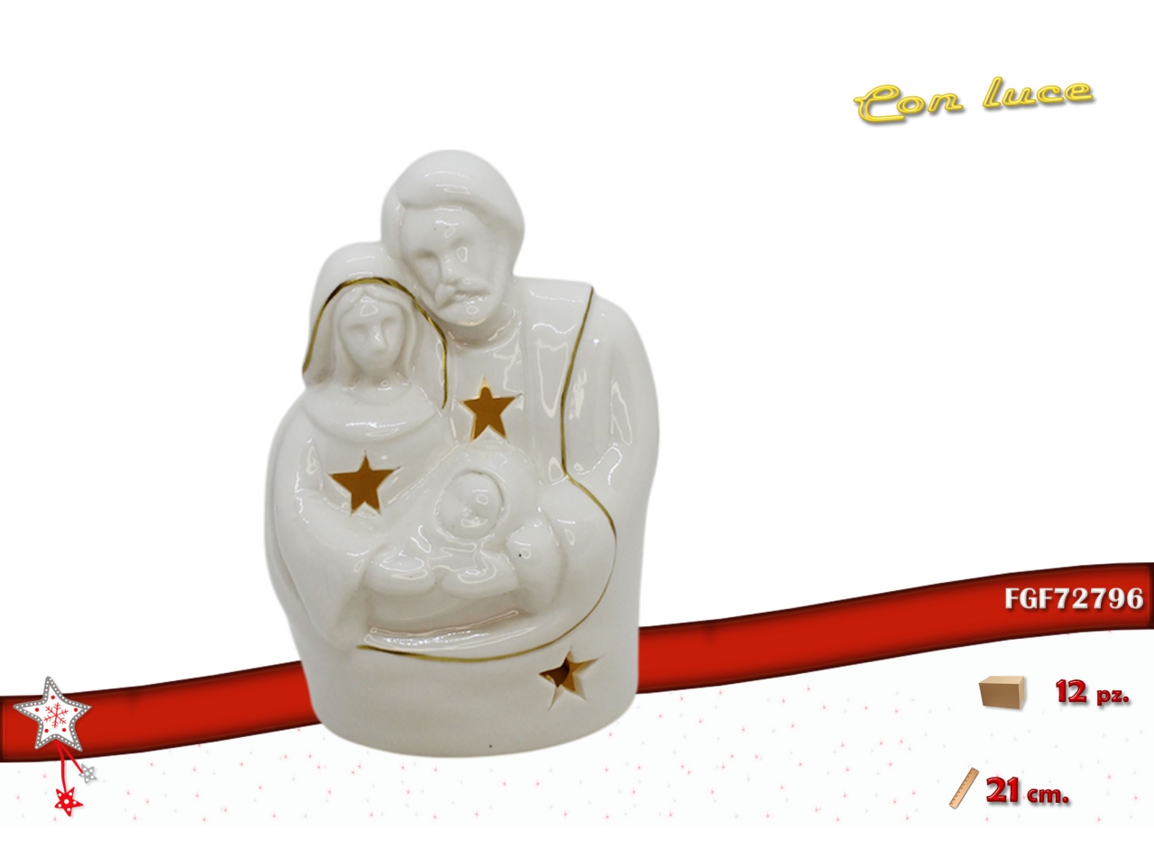 NATIVITA’ 21CM IN CERAMICA CON LED 72796