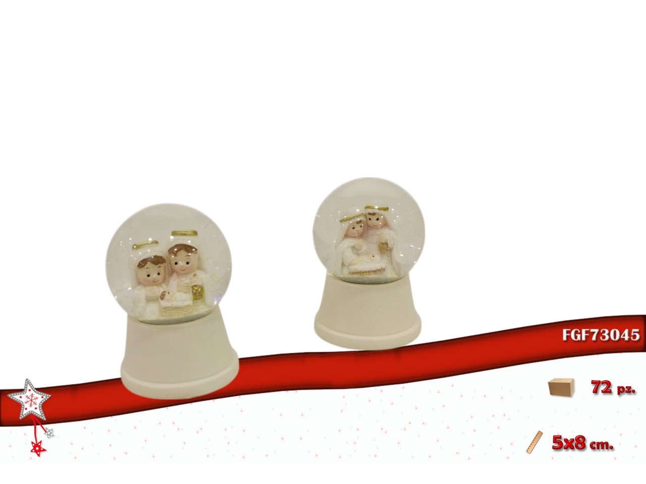 AMPOLLA C/NATIVITA’ 5X8CM BIANCA ASS. 73045