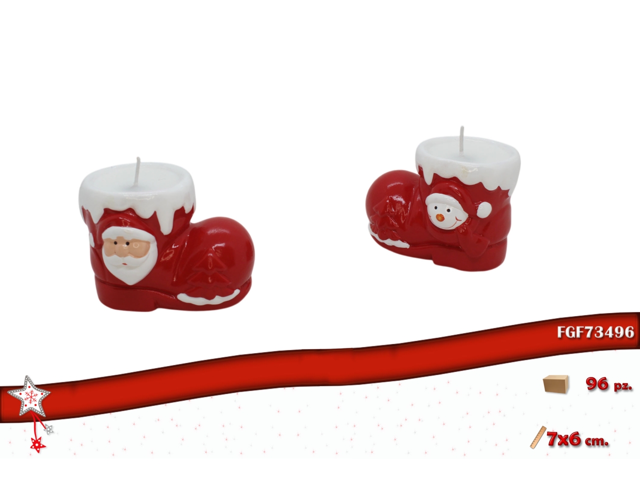 CANDELA SCARPETTA 7X6CM IN TERRACOTTA ASS. 73496 CANDELA SCARPETTA 7X6CM IN TERRACOTTA ASS. 73496