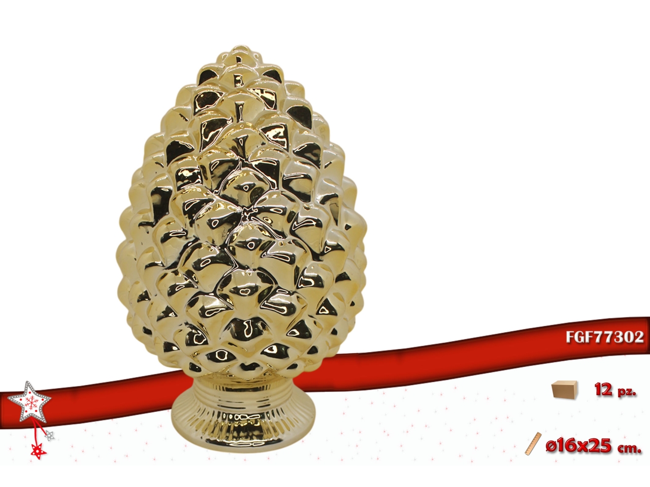 PIGNA 16XH.25CM CERAMICA ORO 77302 PIGNA 16XH.25CM CERAMICA ORO 77302