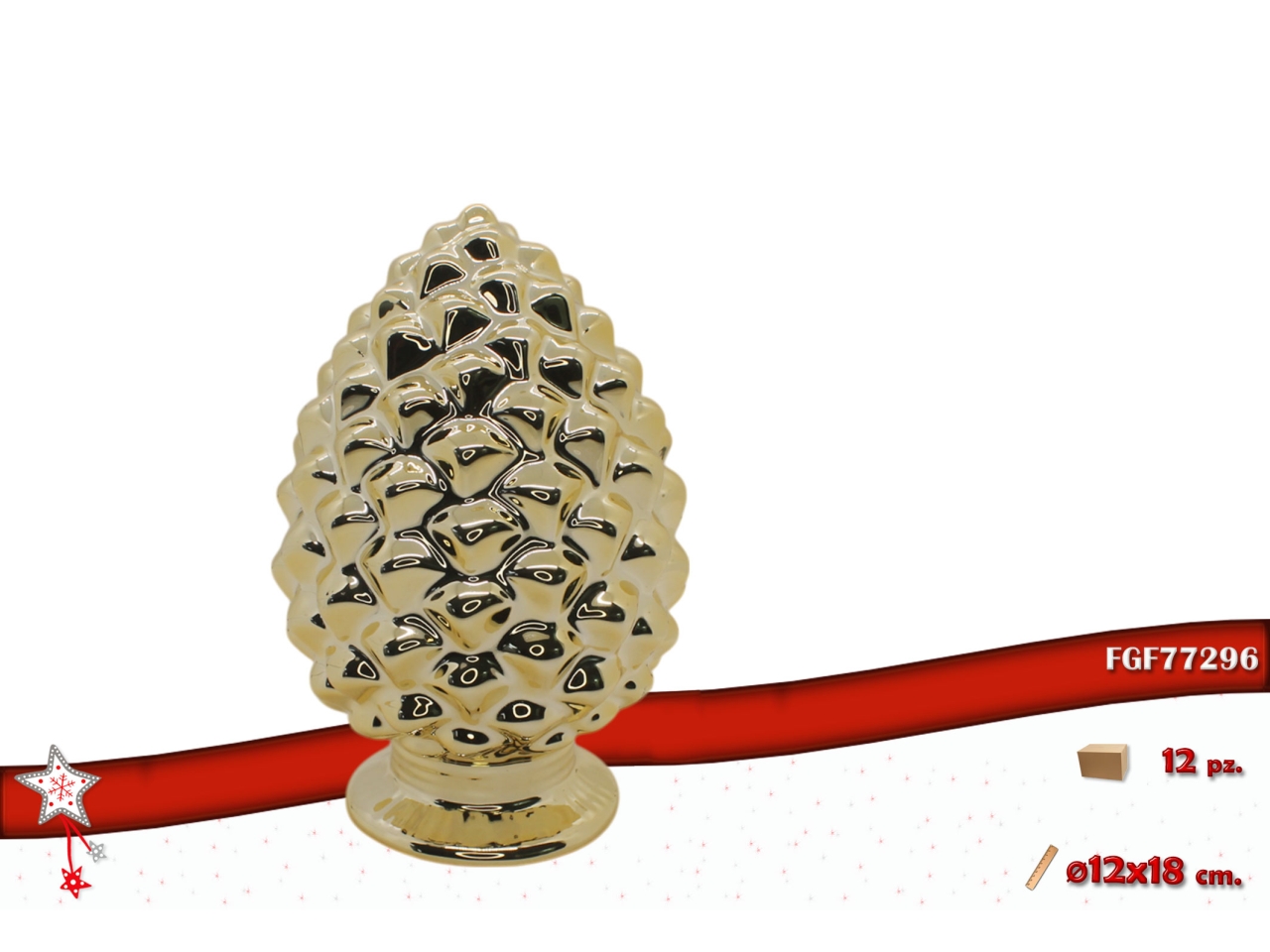 PIGNA 12XH.18CM CERAMICA ORO 77296 PIGNA 12XH.18CM CERAMICA ORO 77296