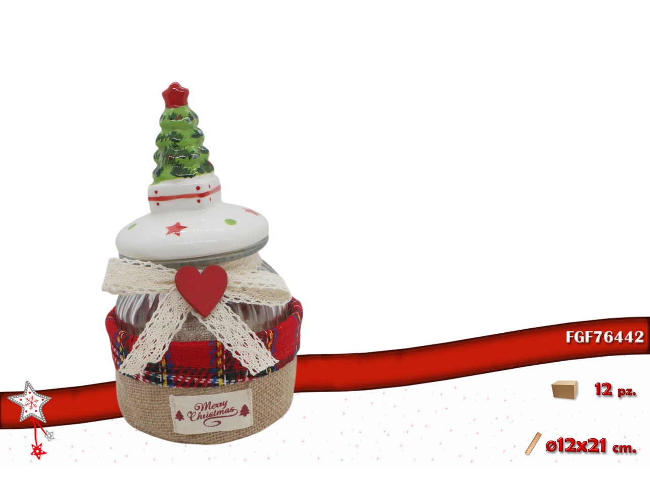 BARATTOLO VETRO12XH.21CM C/ALBERO E CESTINO76442 BARATTOLO VETRO12XH.21CM C/ALBERO E CESTINO76442