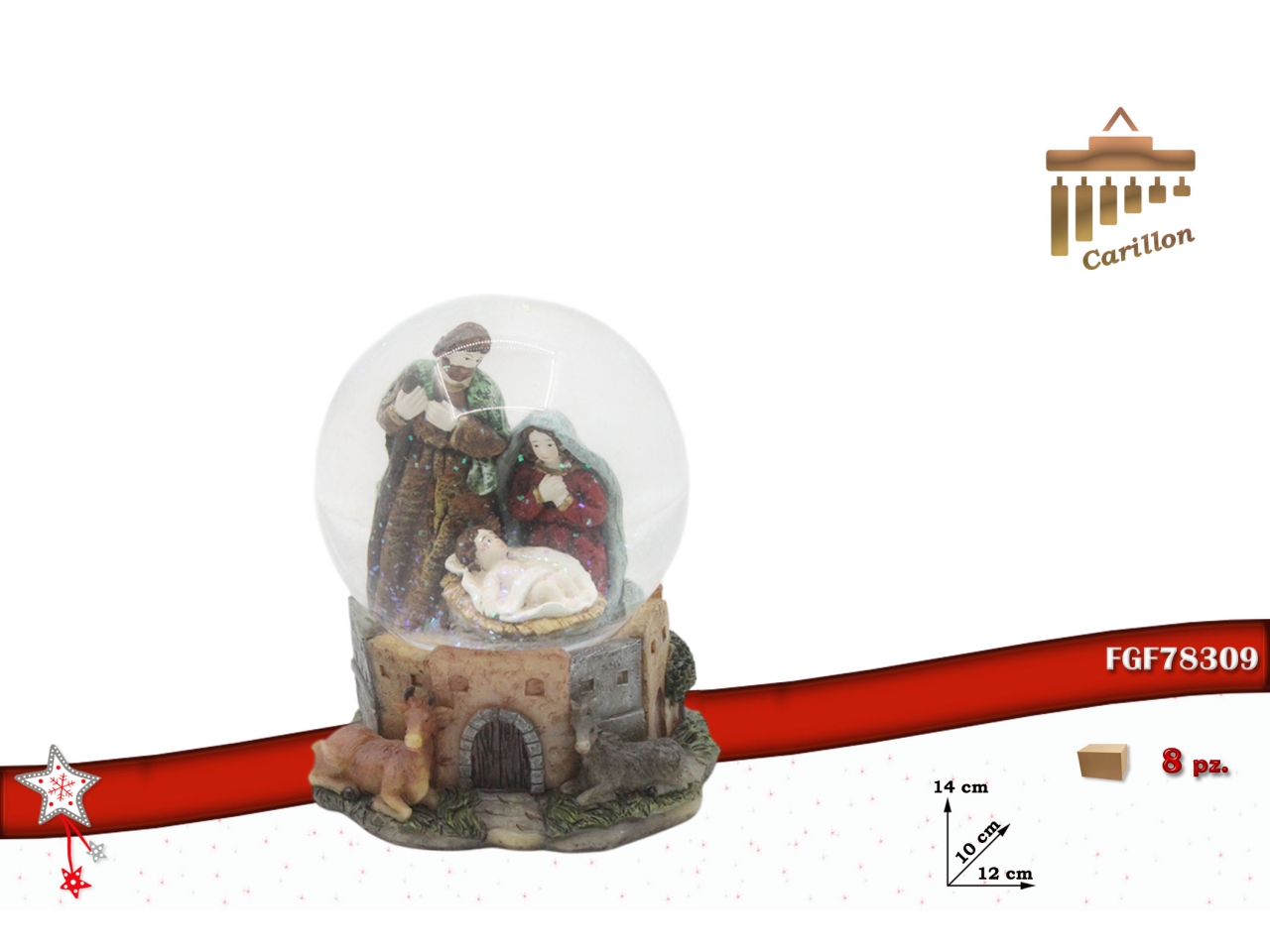 AMPOLLA C/NATIVITA’ E CARRILLON 12X10XH.14CM 78309