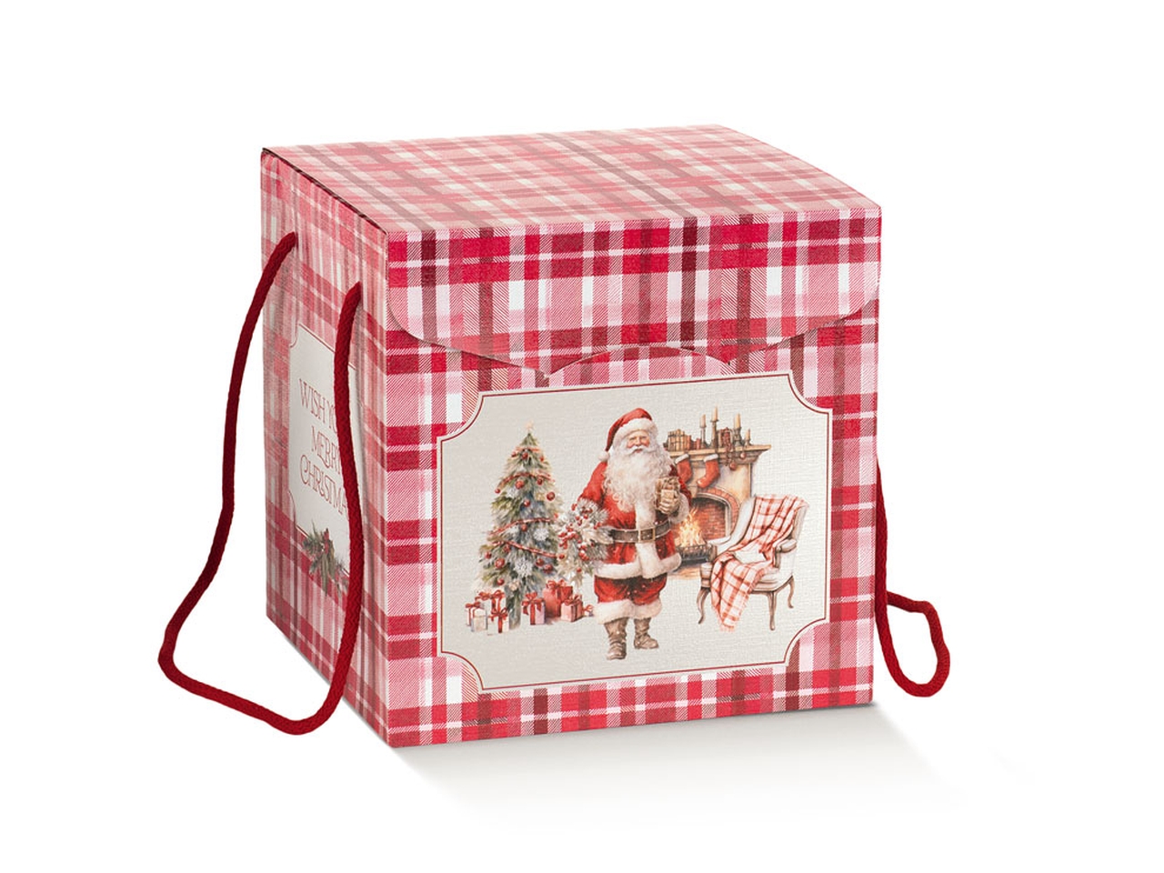 SANTA’S HOME SCATOLA C/CORDINI 21X21X21CM 197768S