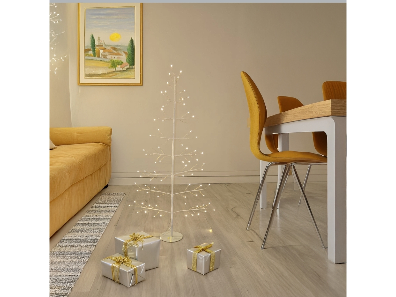 ALBERO TIGLIO 90CM BIANCO 78LED B.CALDO U.E.79922 ALBERO TIGLIO 90CM BIANCO 78LED B.CALDO U.E.79922