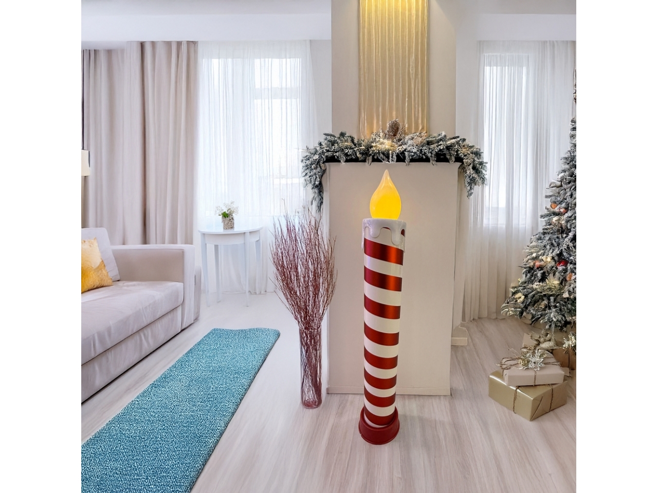 CANDELA LUMIN.B.CALDO H.82CM BIAN./ROSS.BATT.78642 CANDELA LUMIN.B.CALDO H.82CM BIAN./ROSS.BATT.78642