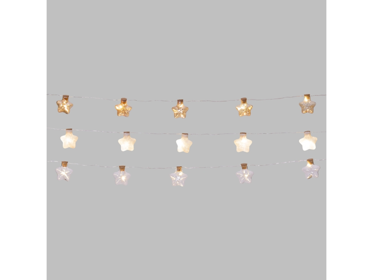 CATENA12 STELLE VETRO3,5CM B.CALDO BATT. ASS.75184 CATENA12 STELLE VETRO3,5CM B.CALDO BATT. ASS.75184