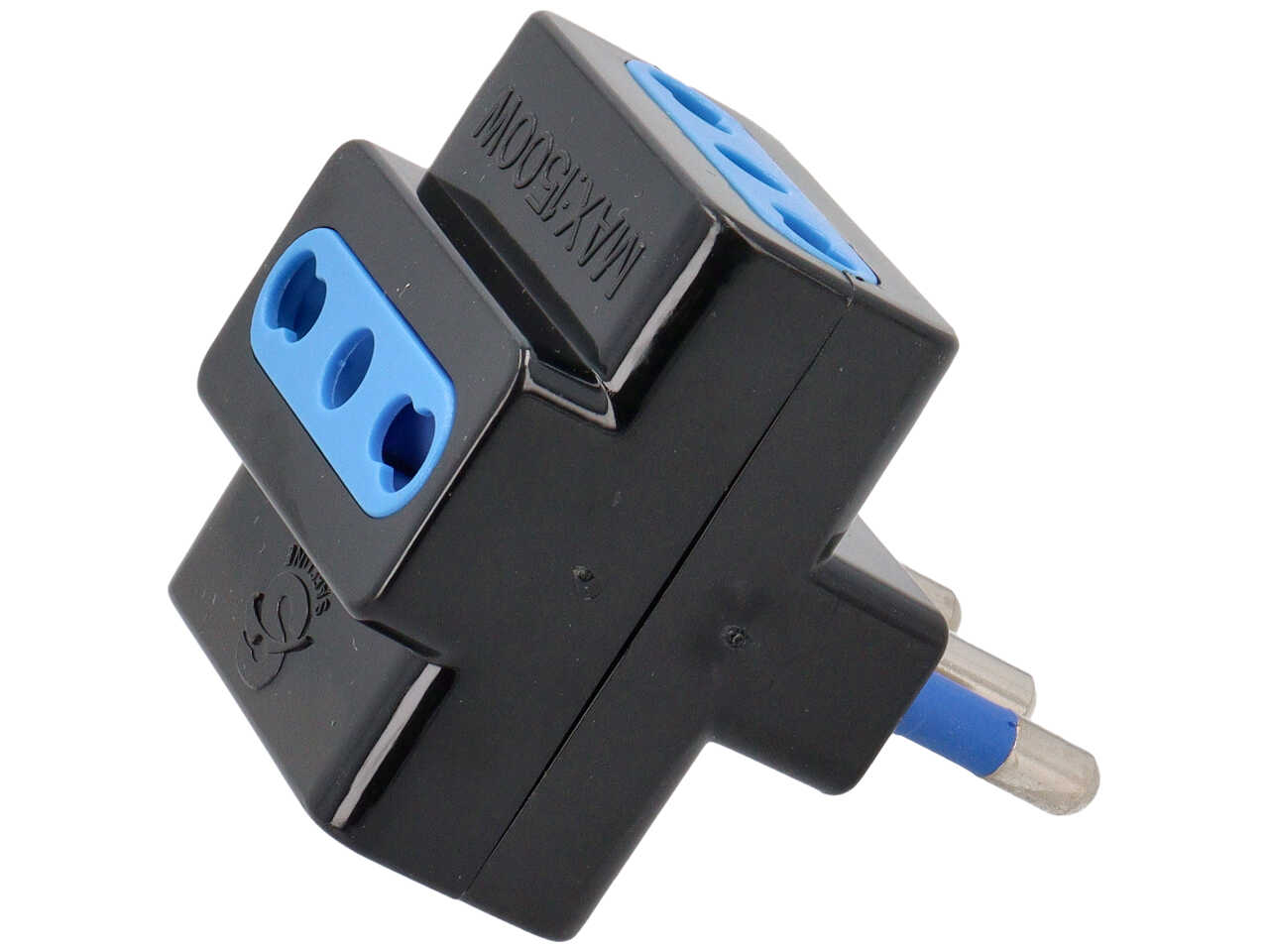 ADATTATORE TRIPLO 2P+T 16A 250W NERO 8011/N/F