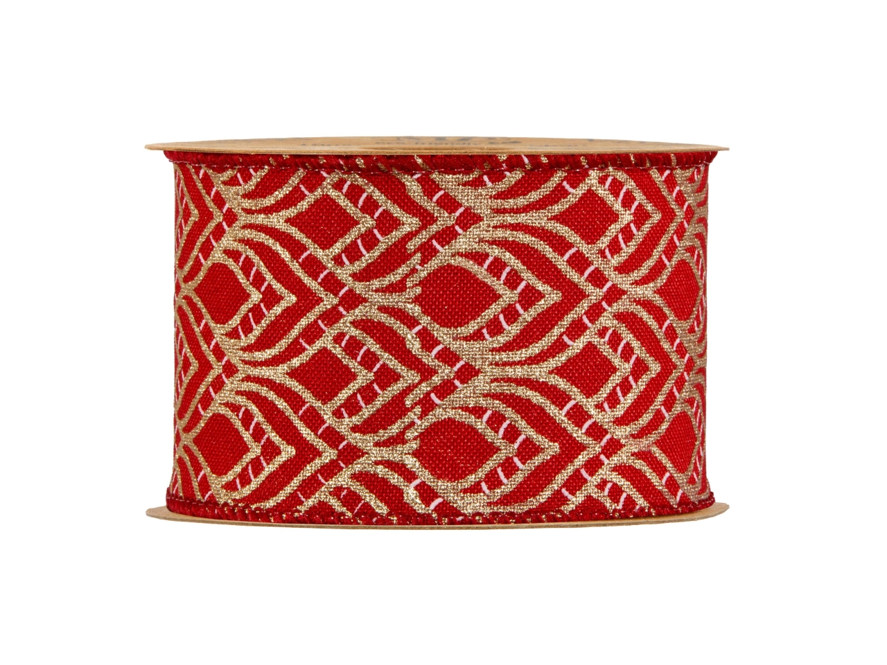 NASTRO ONDE OVALI ORO 6,3CMX10MT ROSSO 5317