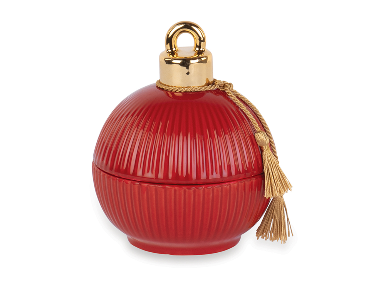 CANDELA PALLA VETRO PLISSE 10CM BORDEAUX 242424M