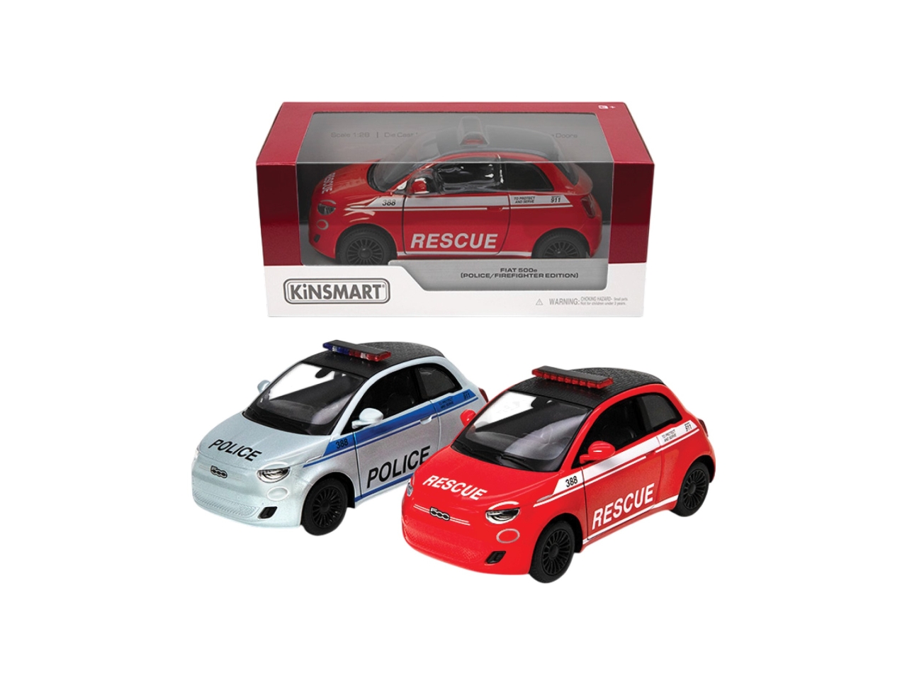 AUTO 1:28 FIAT 500E POLIZIA/RESCUE EDITION 18176