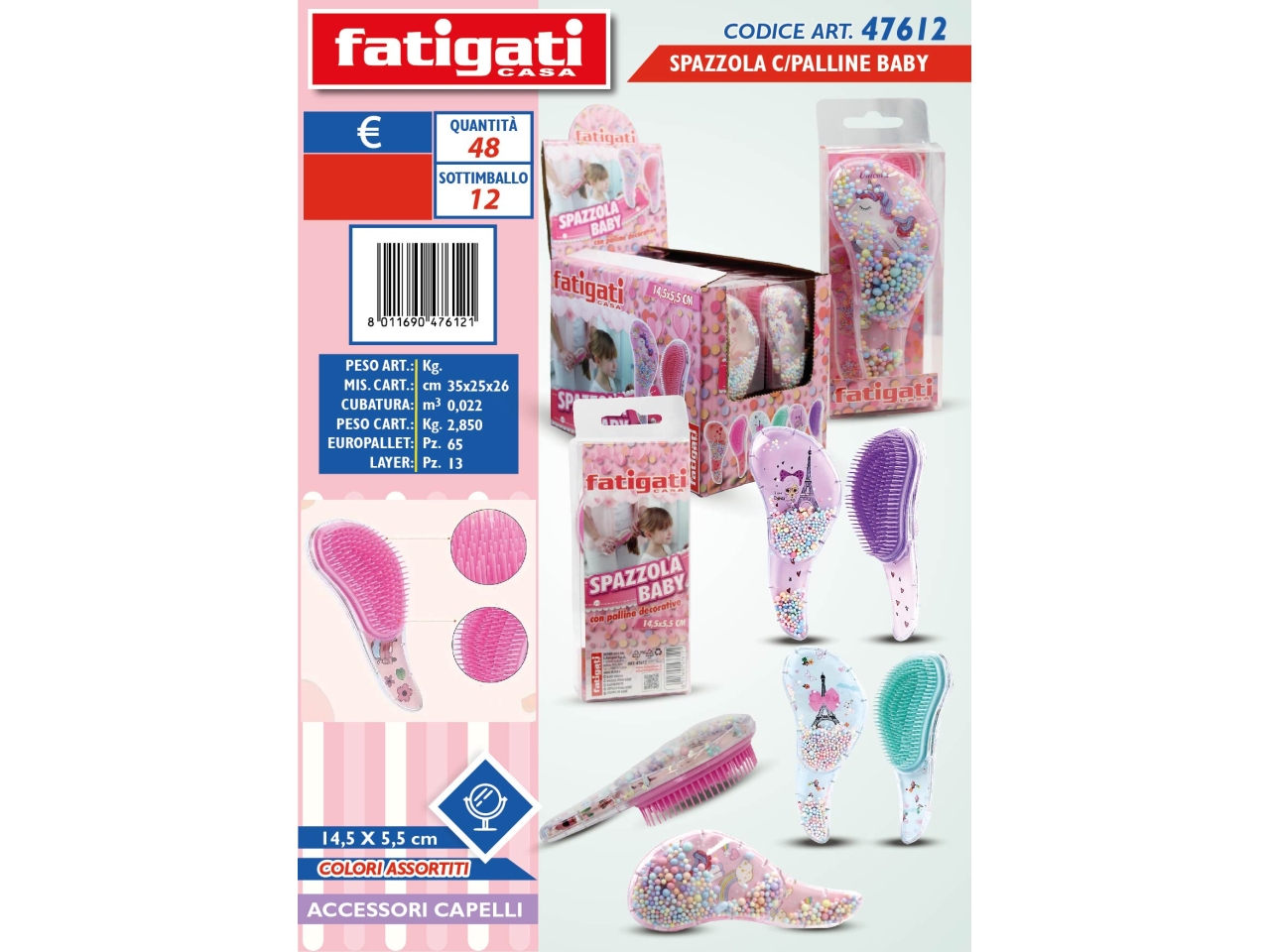 SPAZZOLA CON PALLINE BABY 14,5×5,5CM 47612