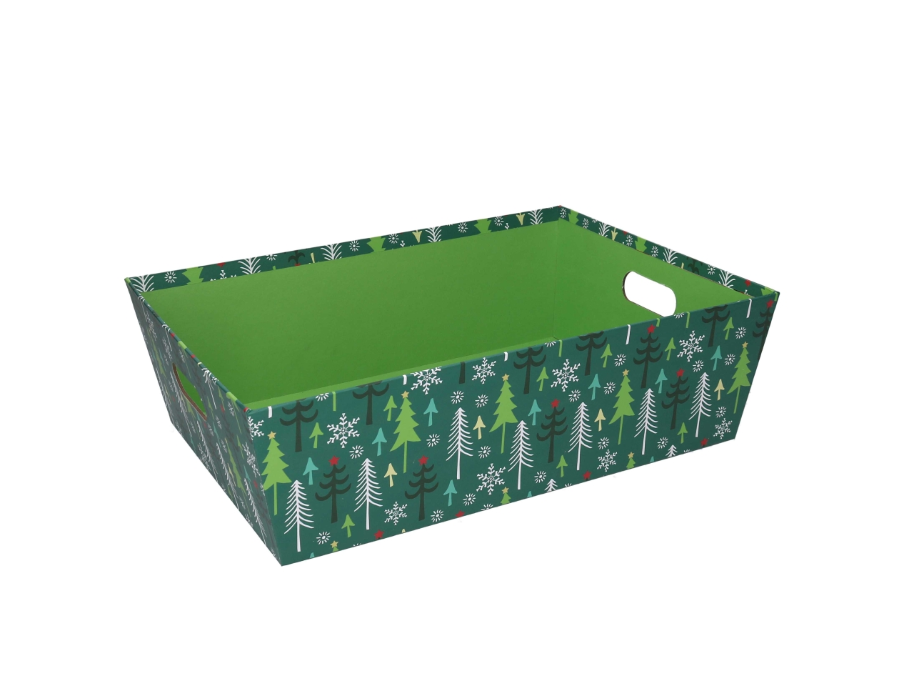 CESTA C/ALBERI 40X30XH12CM VERDE 9385070000