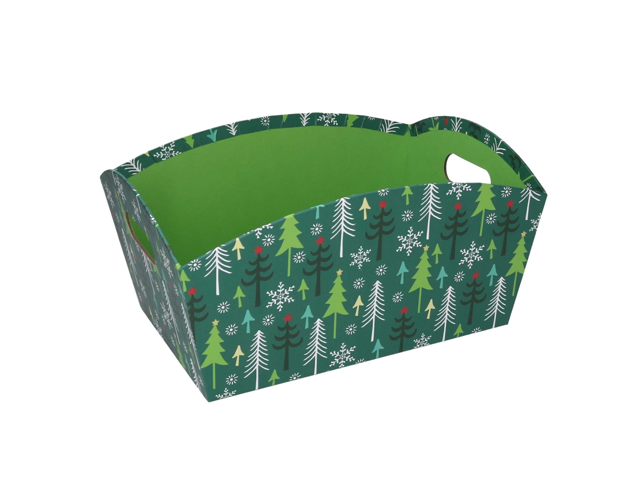 CESTA C/ALBERI 25,5/27X14XH15CM VERDE 9385080000