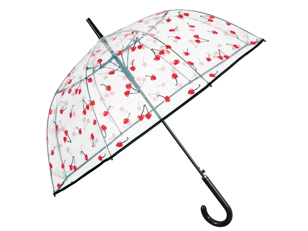 OMBRELLO DONNA CUP.61CM AUT.TRASP.C/CILIEGIE 26446