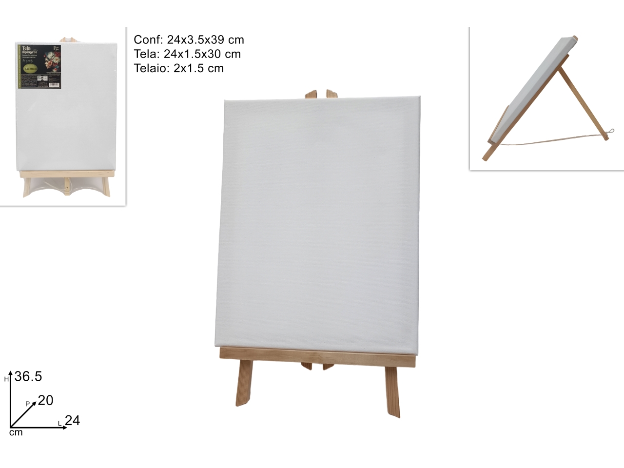 TELA 24X30CM CON CAVALLETTO IN LEGNO DSO23000041