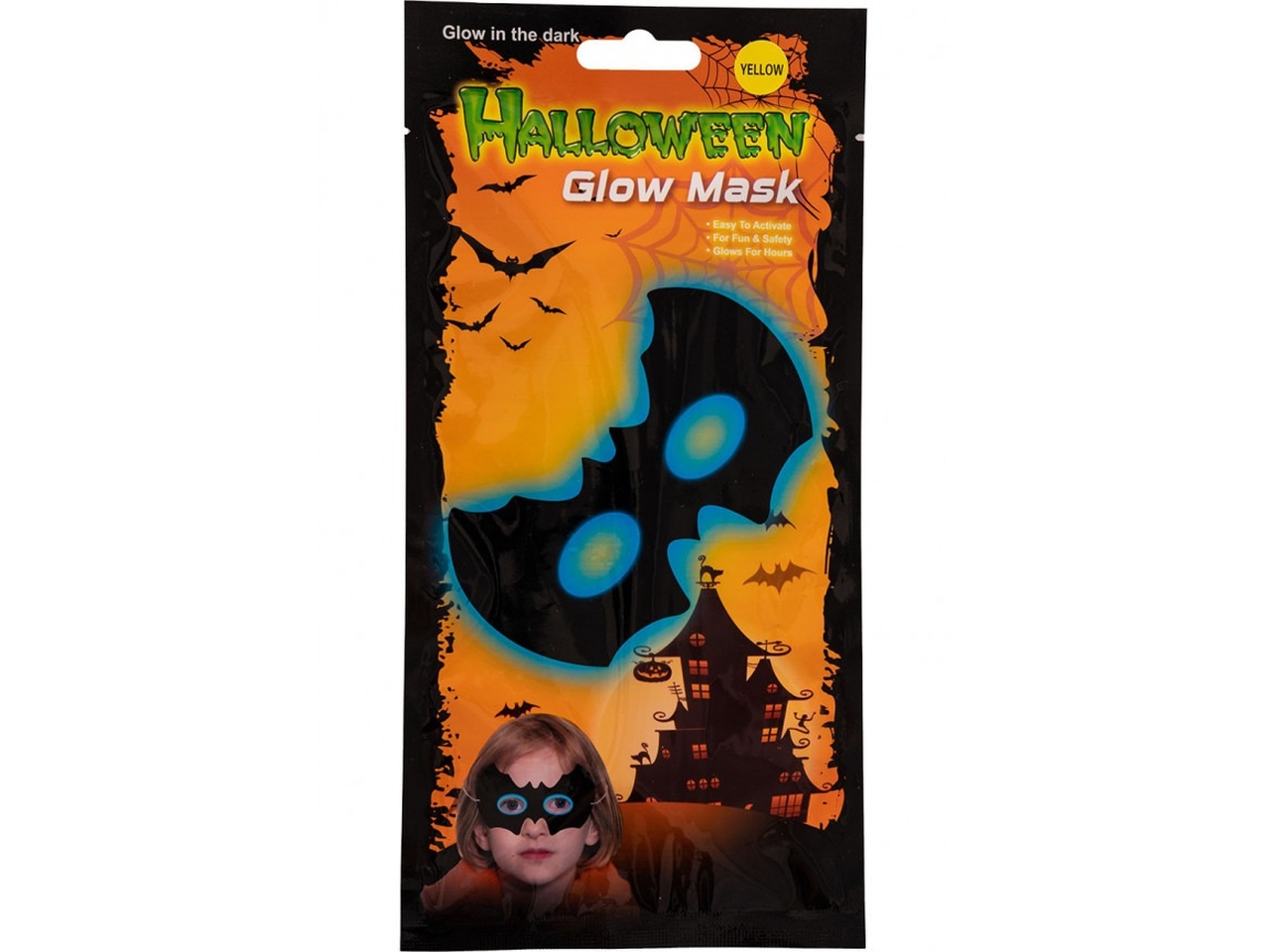 MASCHERA PIPISTRELLO BIMBO FOSFORESCENTE 04769