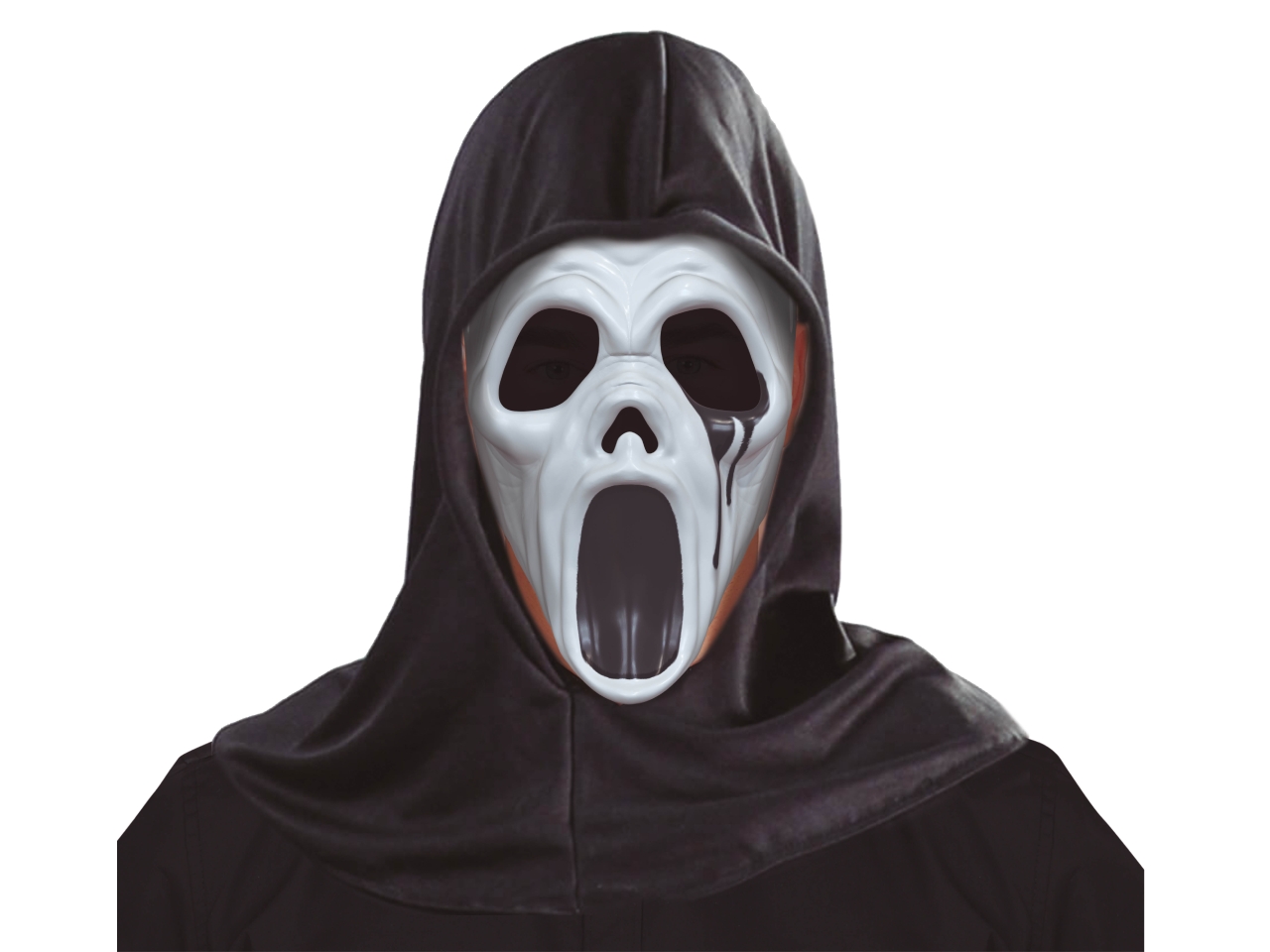 MASCHERA DA ASSASSINO CON CAPPUCCIO PVC 20084