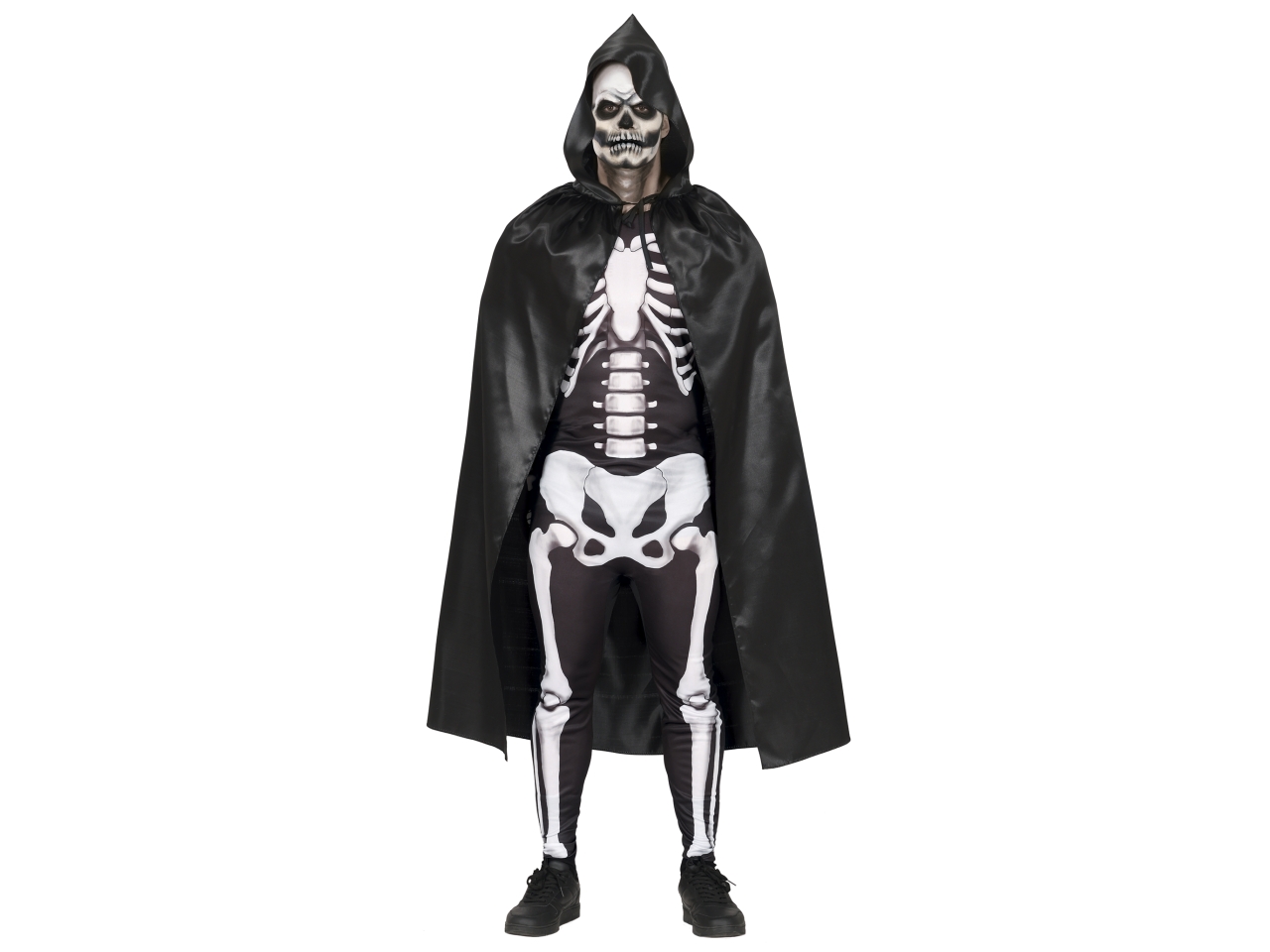 MANTELLO NERO CON CAPPUCCIO 120CM 26138