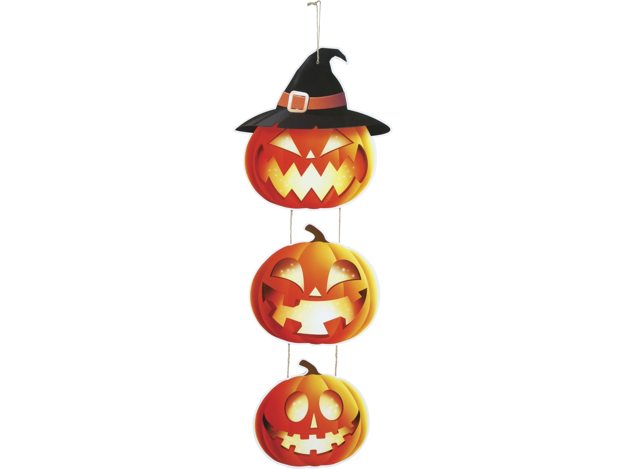 DECORAZIONE 3 ZUCCHE 64CM LEGNO 26891