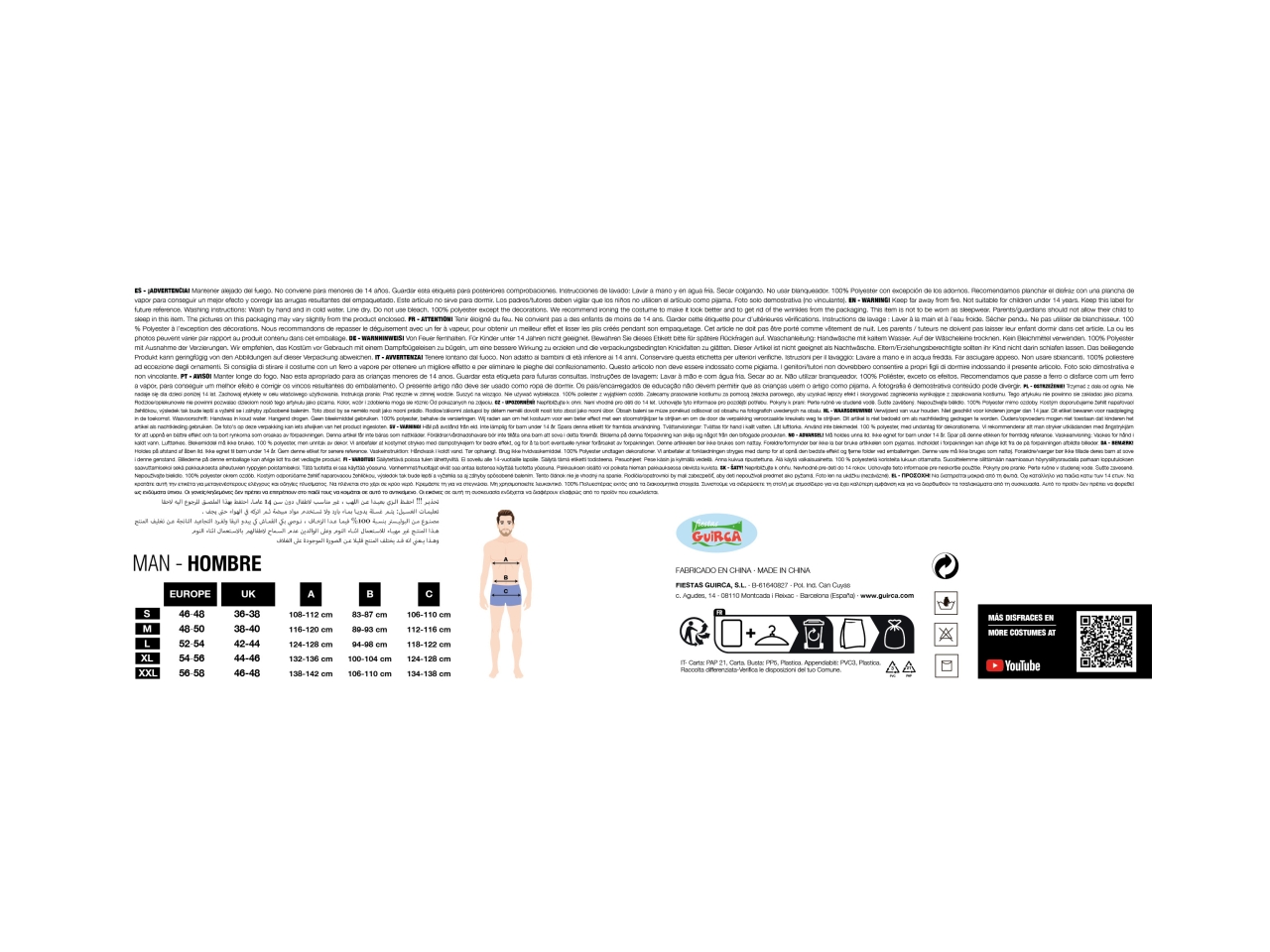 COSTUME ADULTO CONDANNATO TG. M 84688