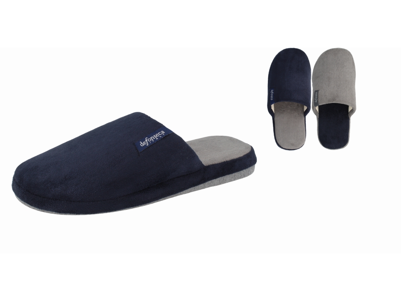 PANTOFOLA UOMO 35-43 ROMA TOP C M20 BLU_GRIGIO