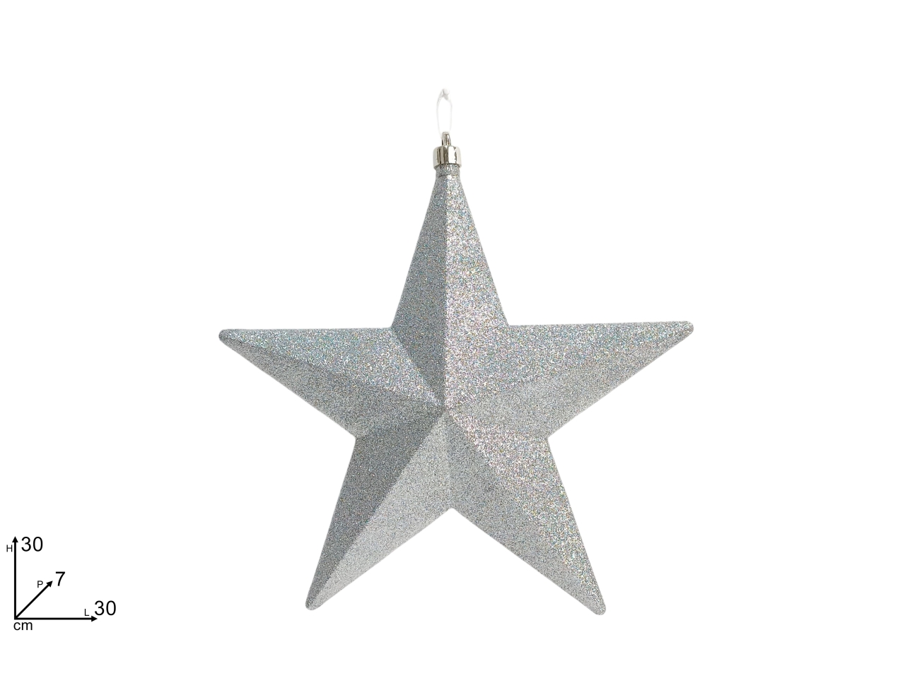 APPENDINO STELLA 30CM GLITTER ARGENTOXNA25003661