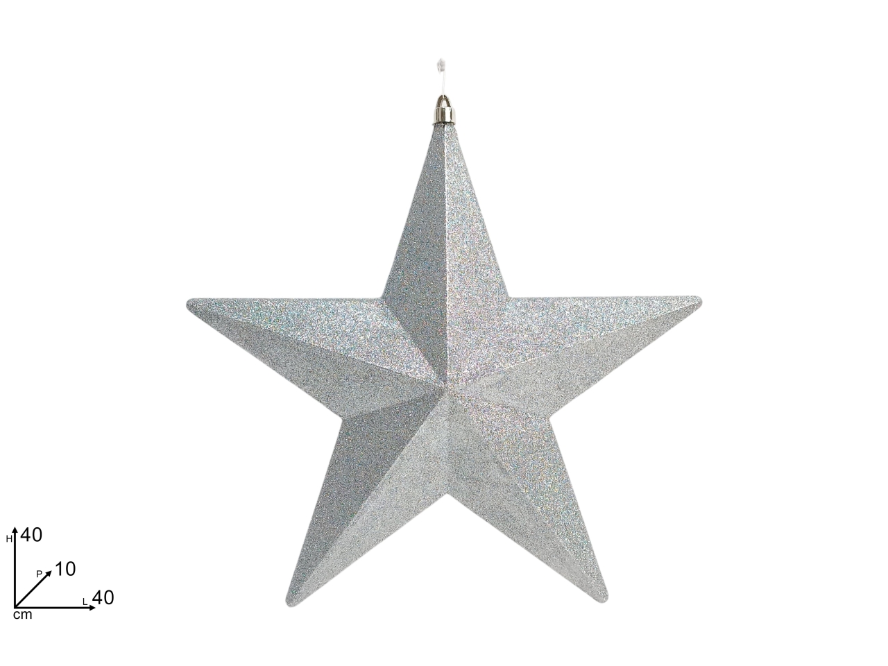 APPENDINO STELLA 40CM GLITTER ARGENTOXNA25003671